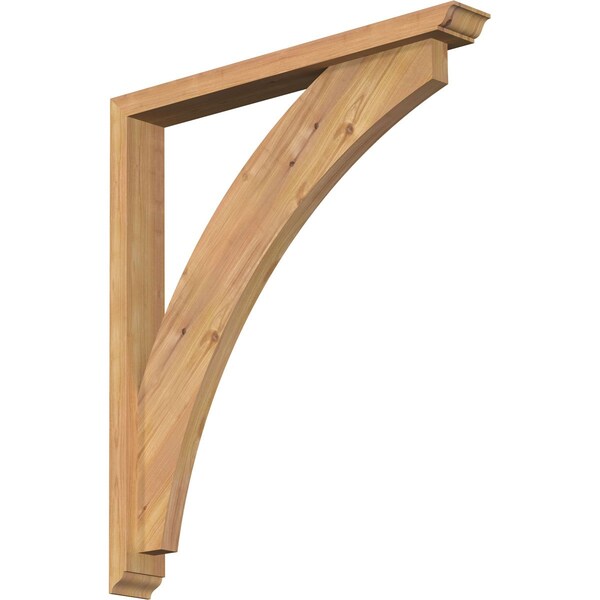 Ekena Millwork Thorton Traditional Smooth Bracket w/ Offset Brace, Western Red Cedar, 3 1/2"W x 28"D x 32"H BKT0402X28X32THR01SWR - main
